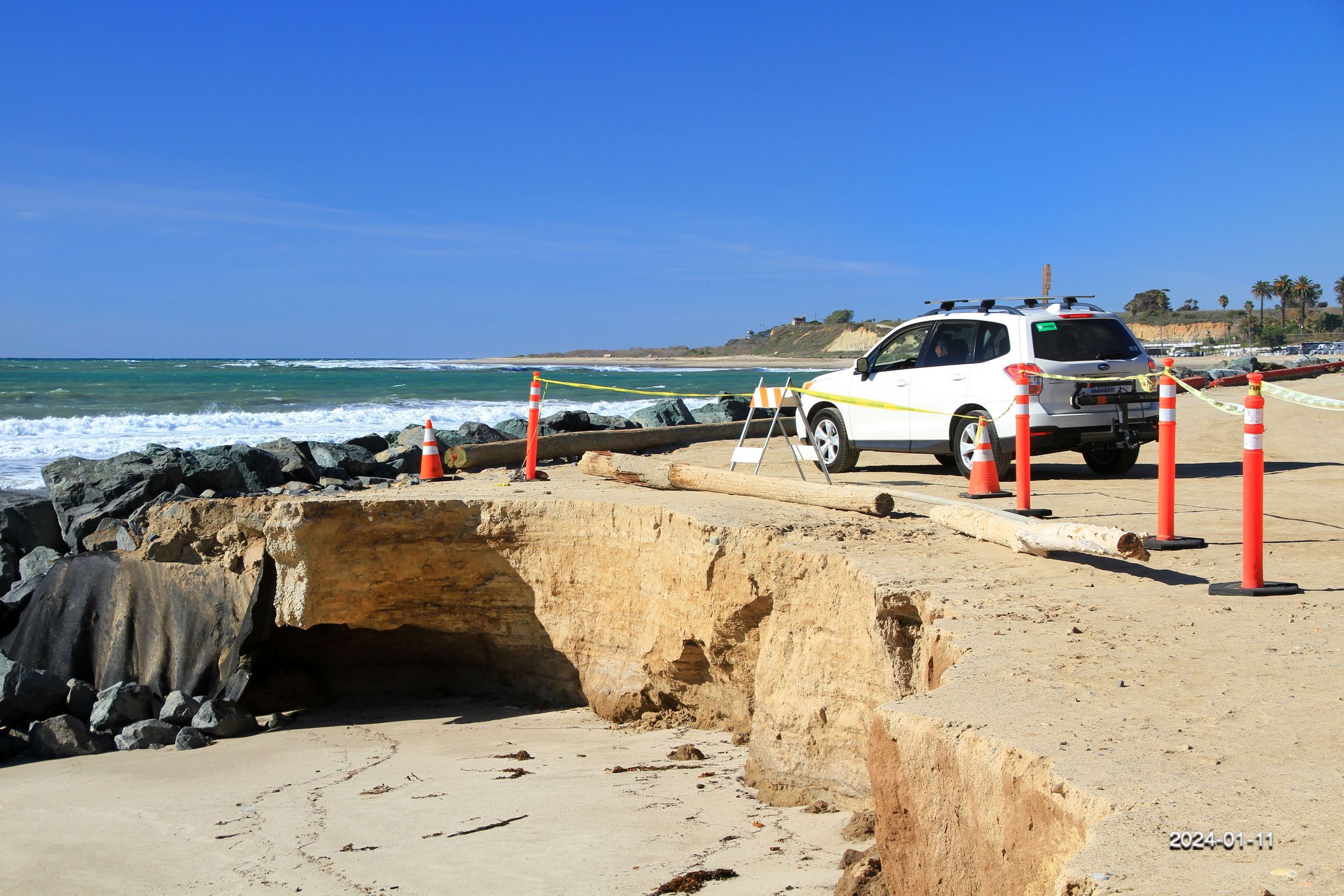 Low tide erosion at Dog Patch 